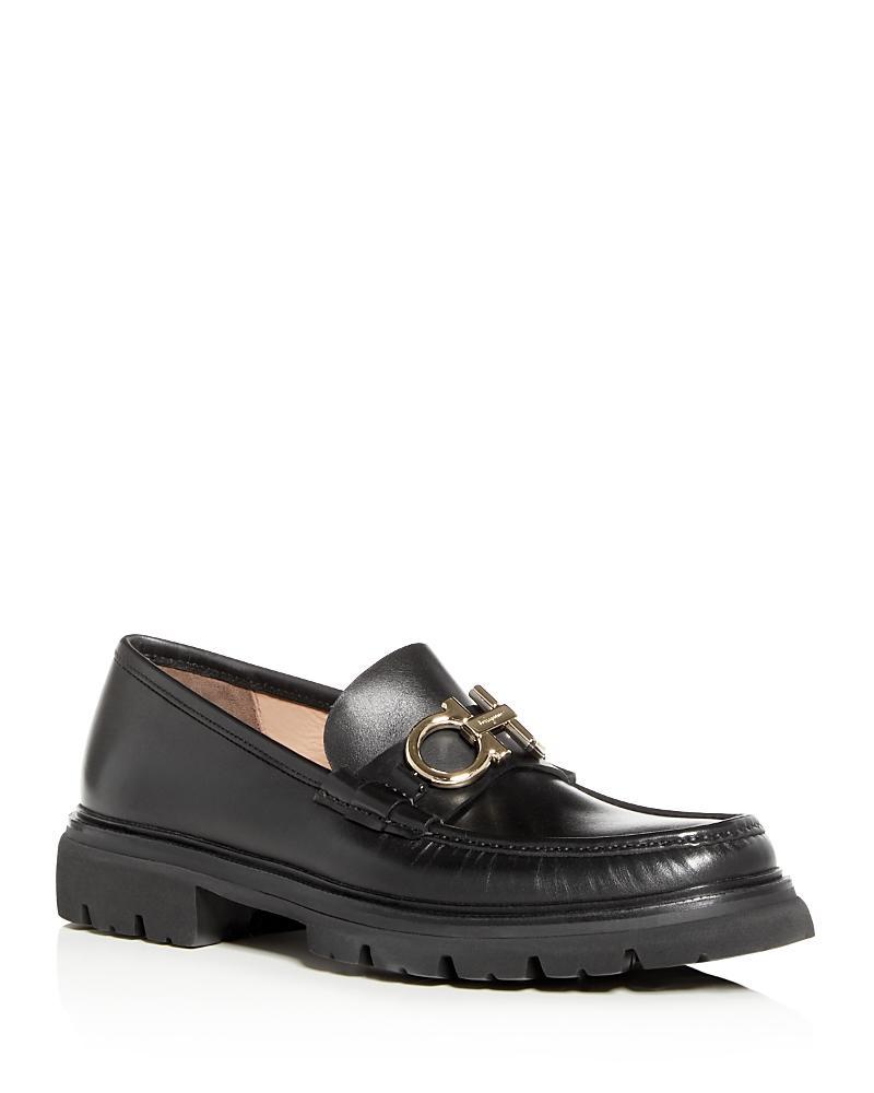 Ferragamo Mens Bleecker Leather Moc Toe Loafers - Regular Product Image