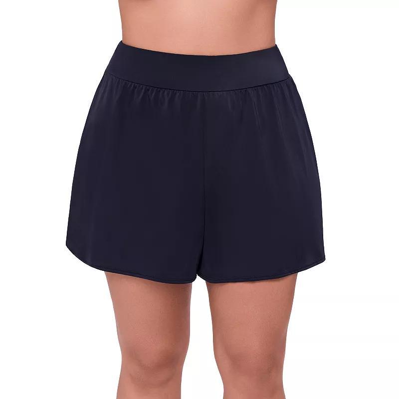 Plus Size Bal Harbour Super High Waist Swim Shorts, Womens Product Image