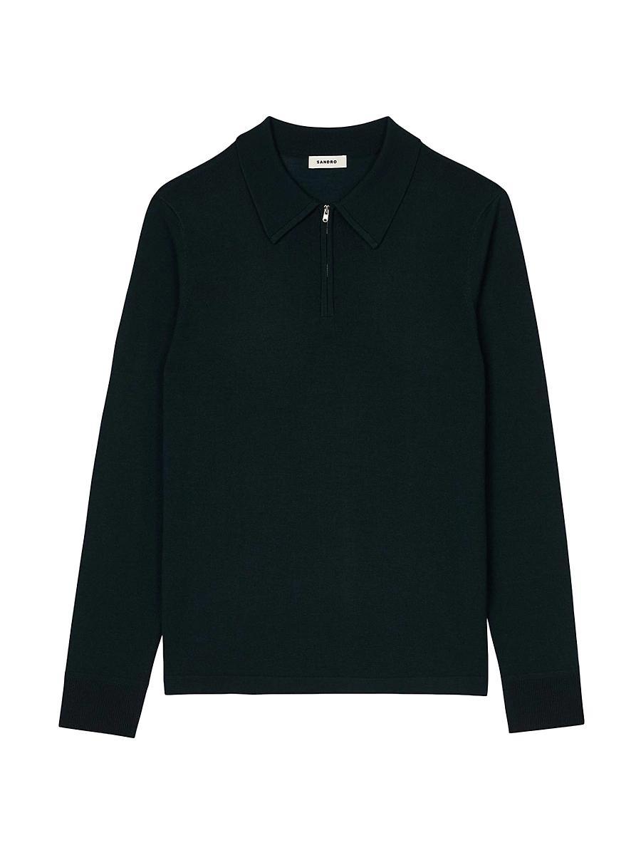 Mens Knitted Polo Sweater Product Image