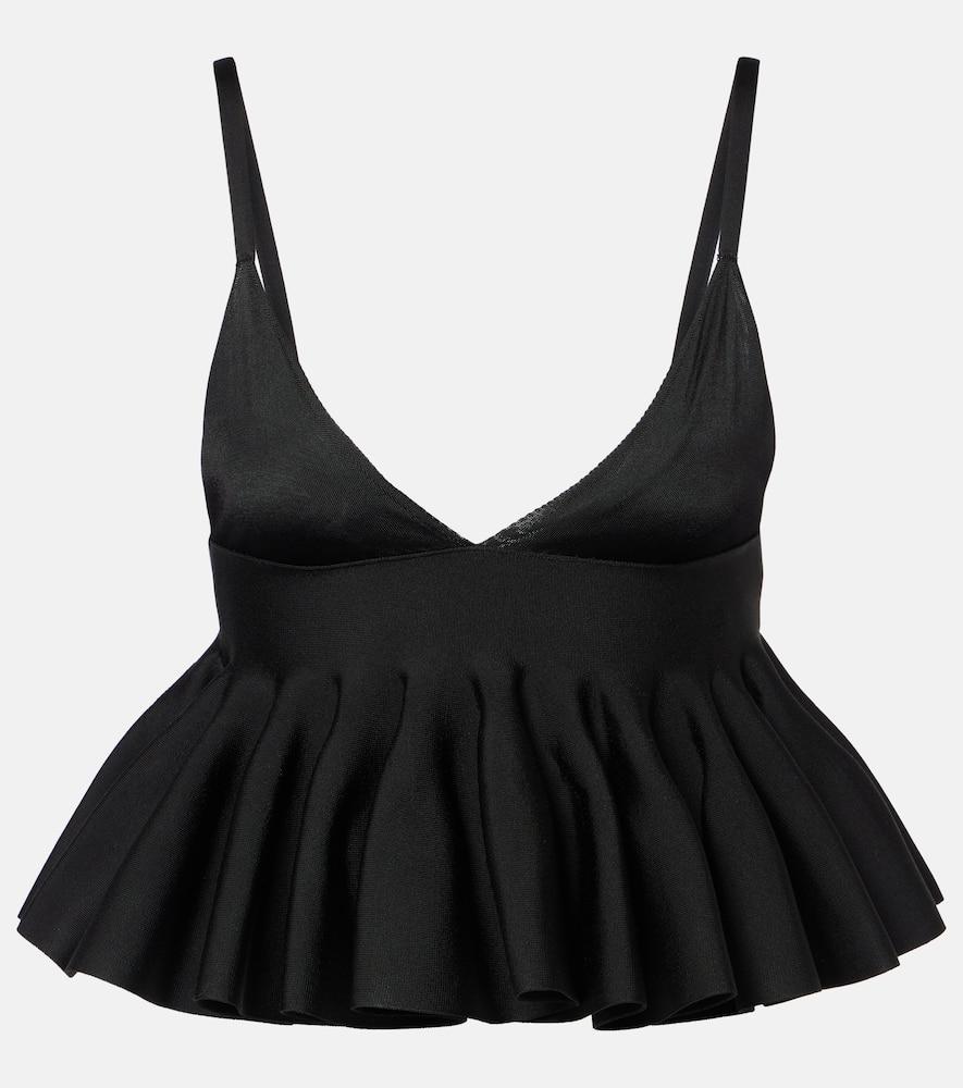 ALAÏA Godet Bra Top In Black Product Image