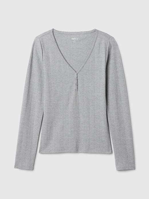 Pointelle Henley PJ Shirt Product Image