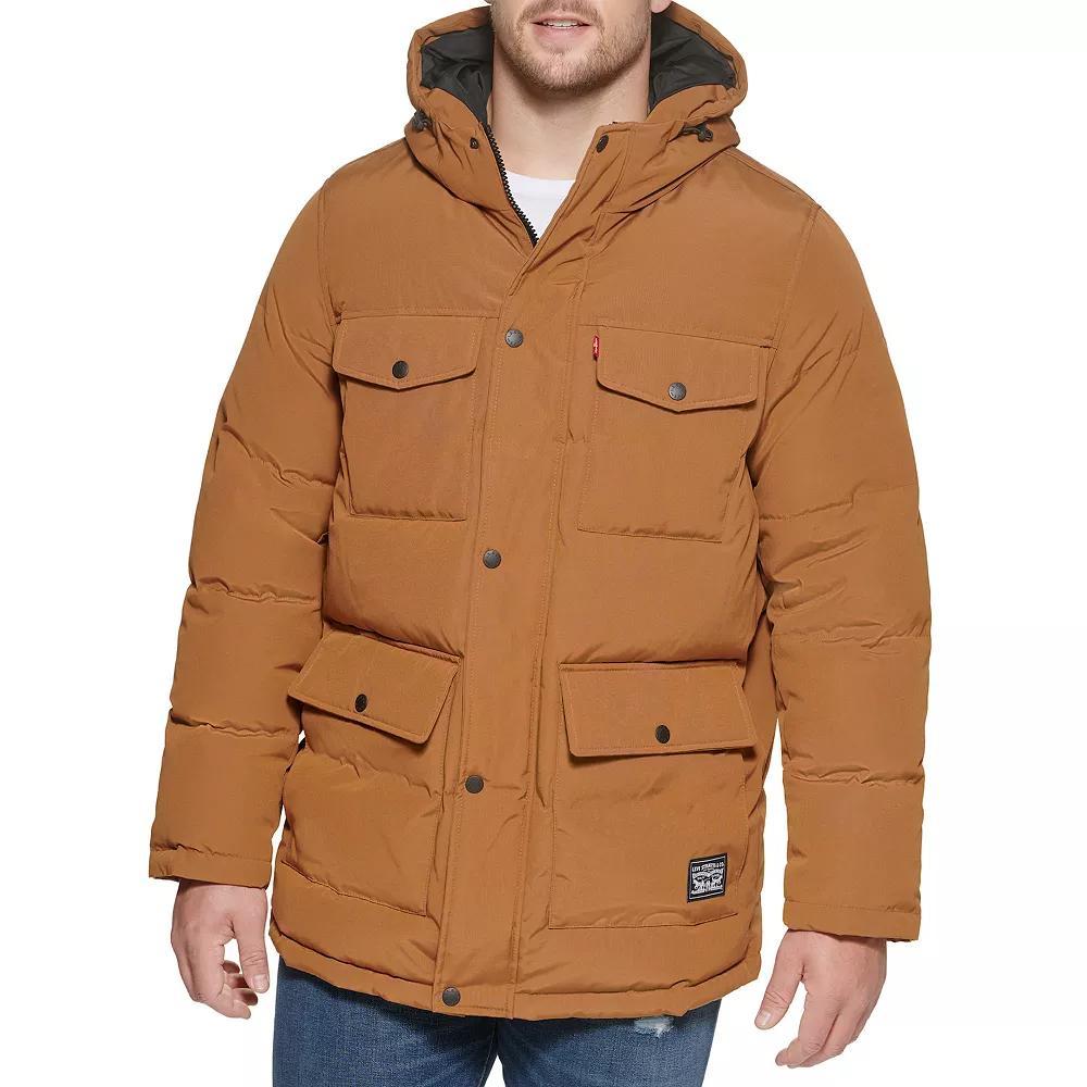 Big & Tall Levi's® 4 Pocket Hooded Puffer Jacket, Men's, Size: XL Tall, Camouflage Product Image