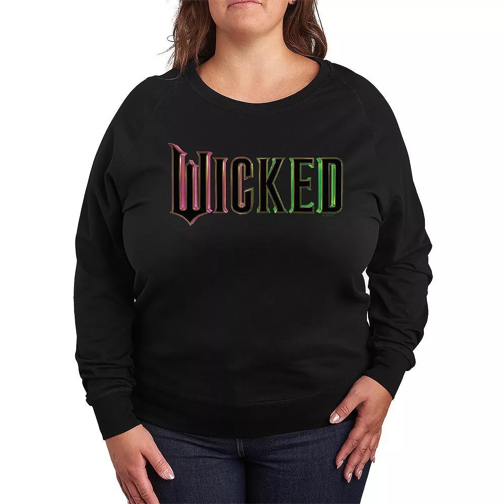 Plus Size Wicked Theatrical Logo French Terry Long Sleeve Tee, Womens Product Image