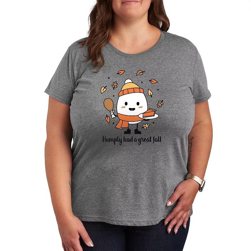 Plus Cat On Strawberry Graphic Tee, Womens Grey Gray Product Image