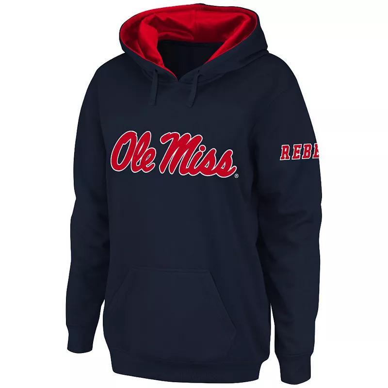 Women's Stadium Athletic Navy Ole Miss Rebels Big Logo Pullover Hoodie, Size: Small, Blue Product Image