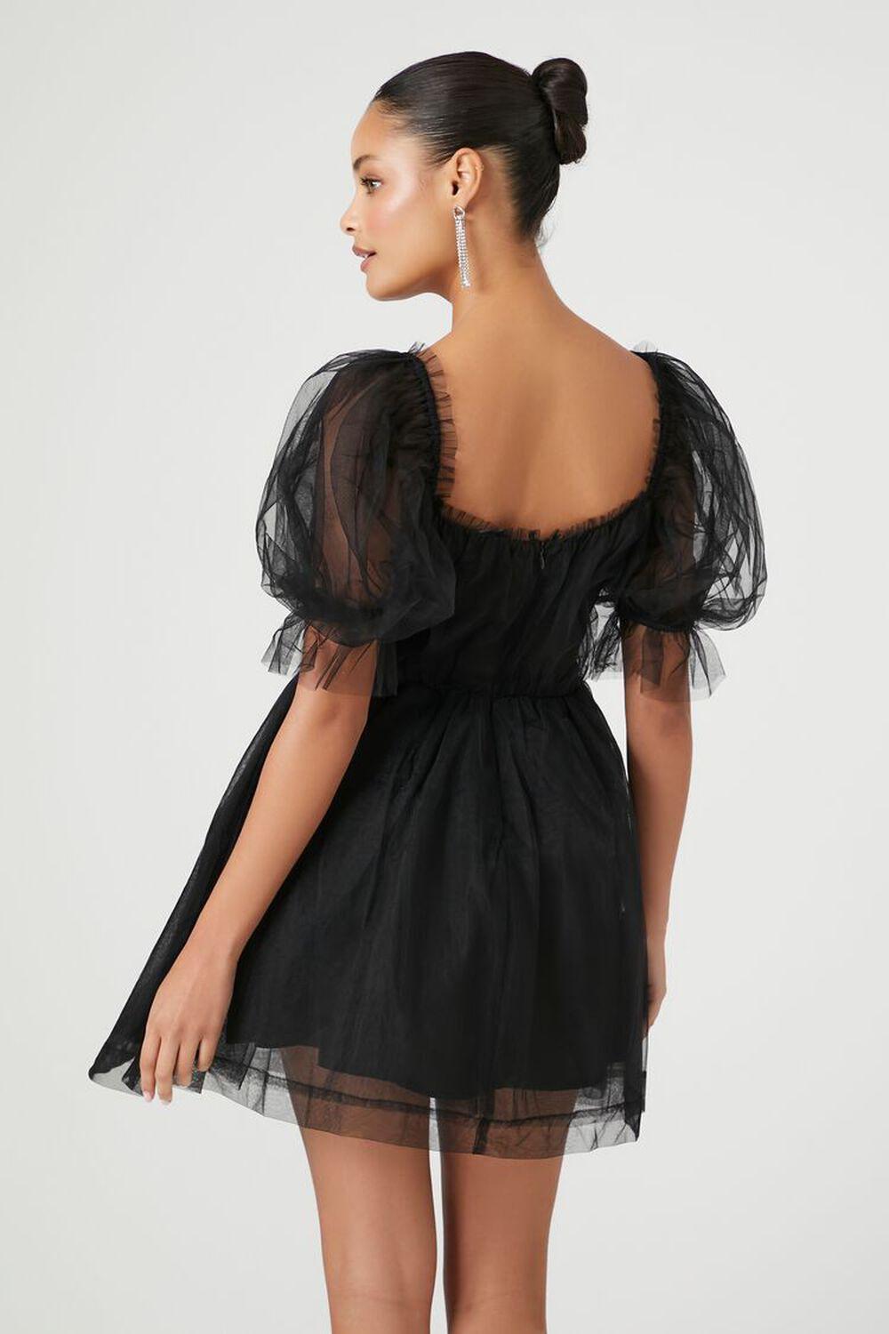 Babydoll Puff-Sleeve Mini Dress | Forever 21 Product Image