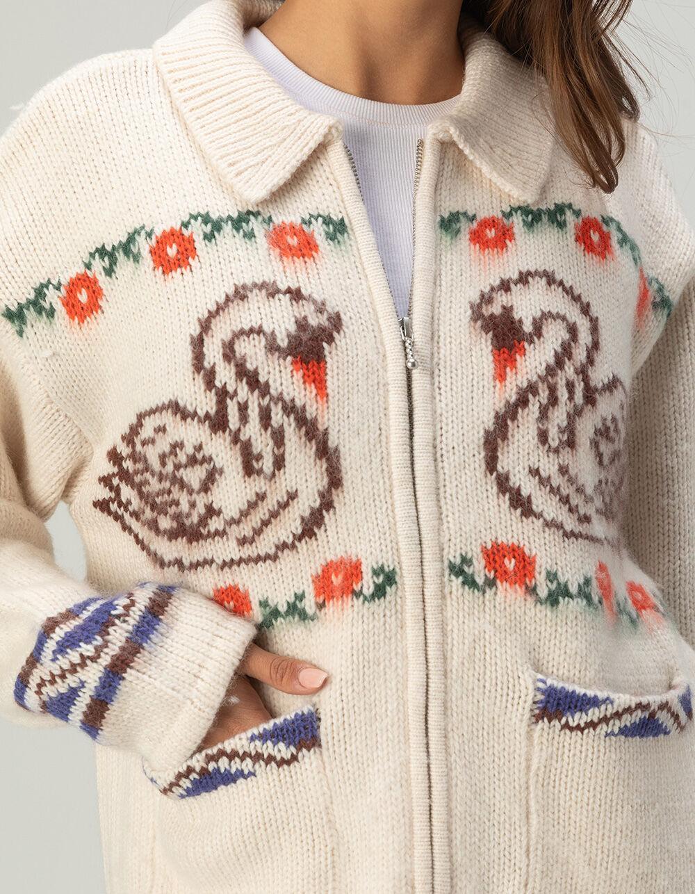 OBEY Swans Womens Zip-Up Sweater Product Image