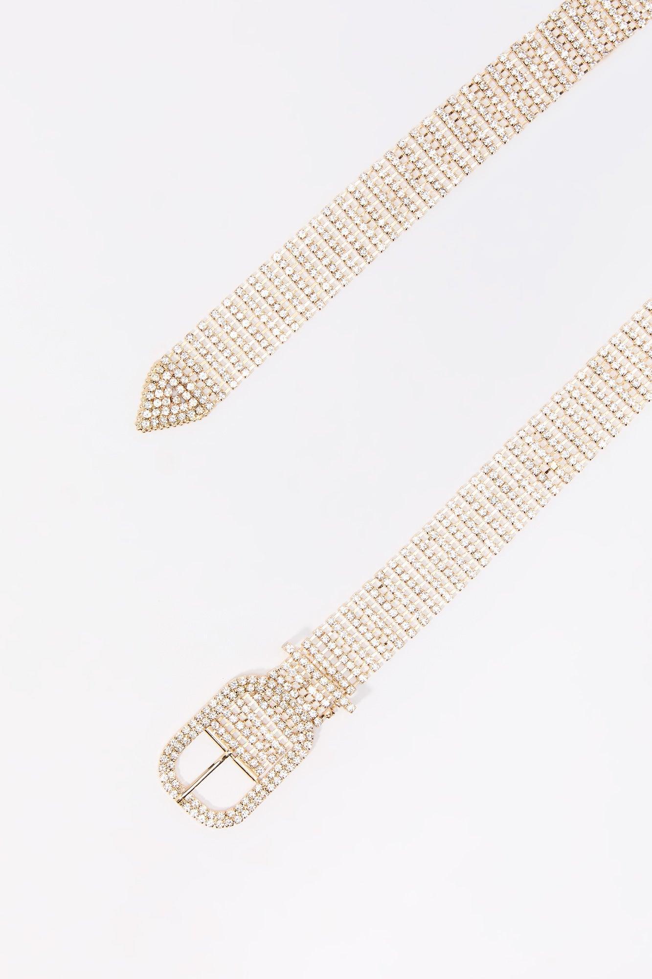 Rhinestone Square Buckle Belt Female Product Image