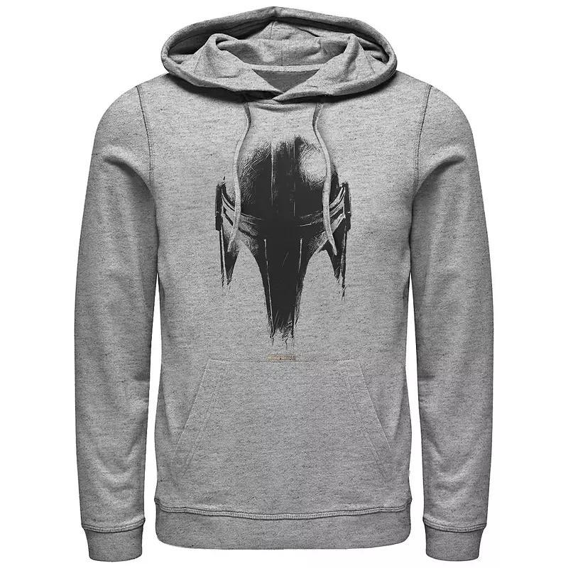 Men's Star Wars The Mandalorian Metallic Helmet Graphic Hoodie, Size: XXL, Athletic Grey Product Image