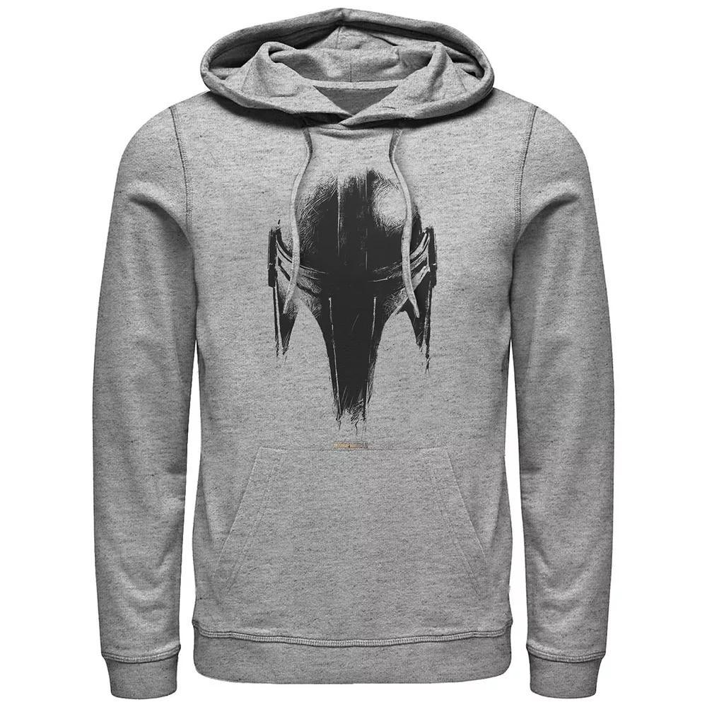 Men's Star Wars The Mandalorian Metallic Helmet Graphic Hoodie, Size: XXL, Athletic Grey Product Image