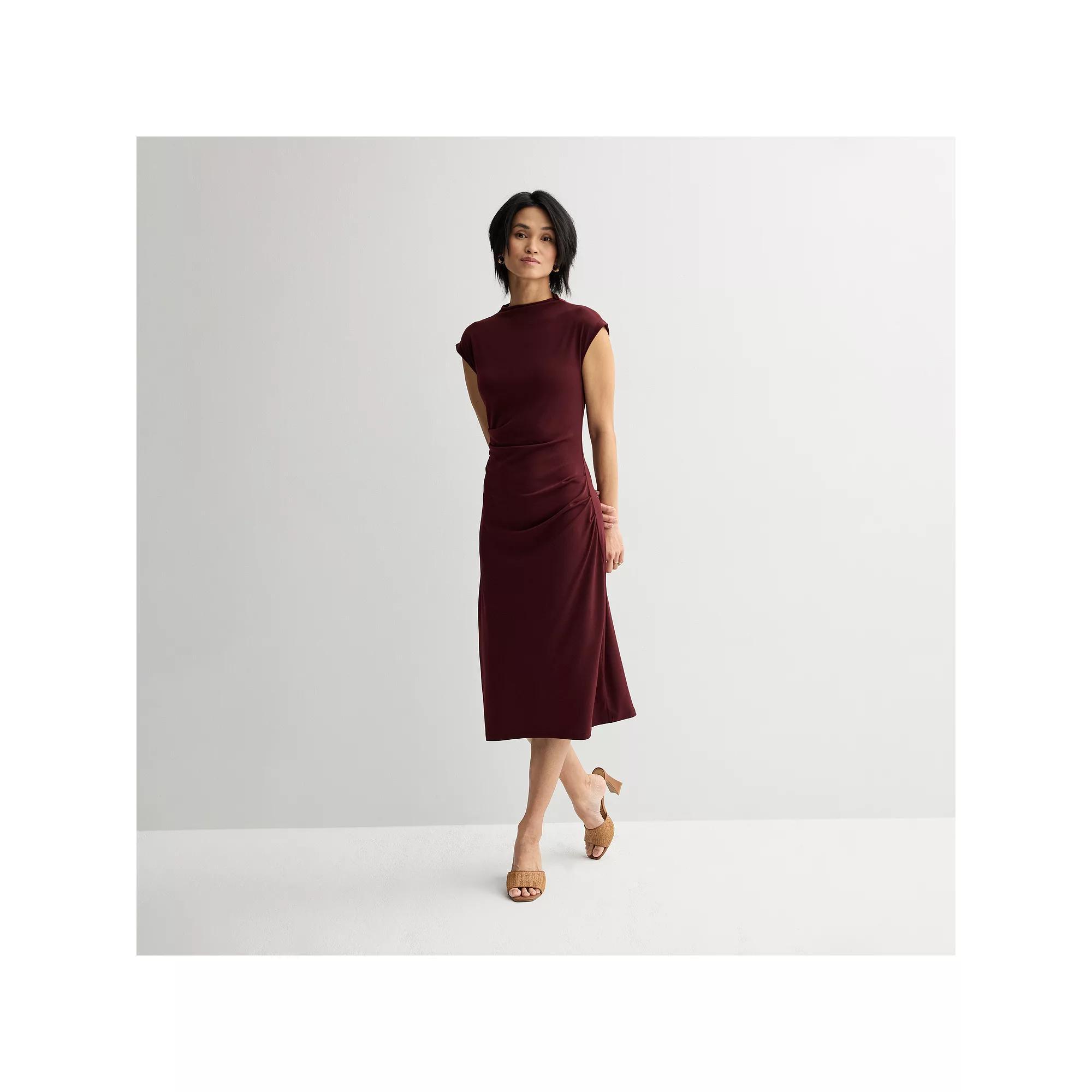 Womens Nine West Mock Neck Knit Dress Maddie Purple Product Image