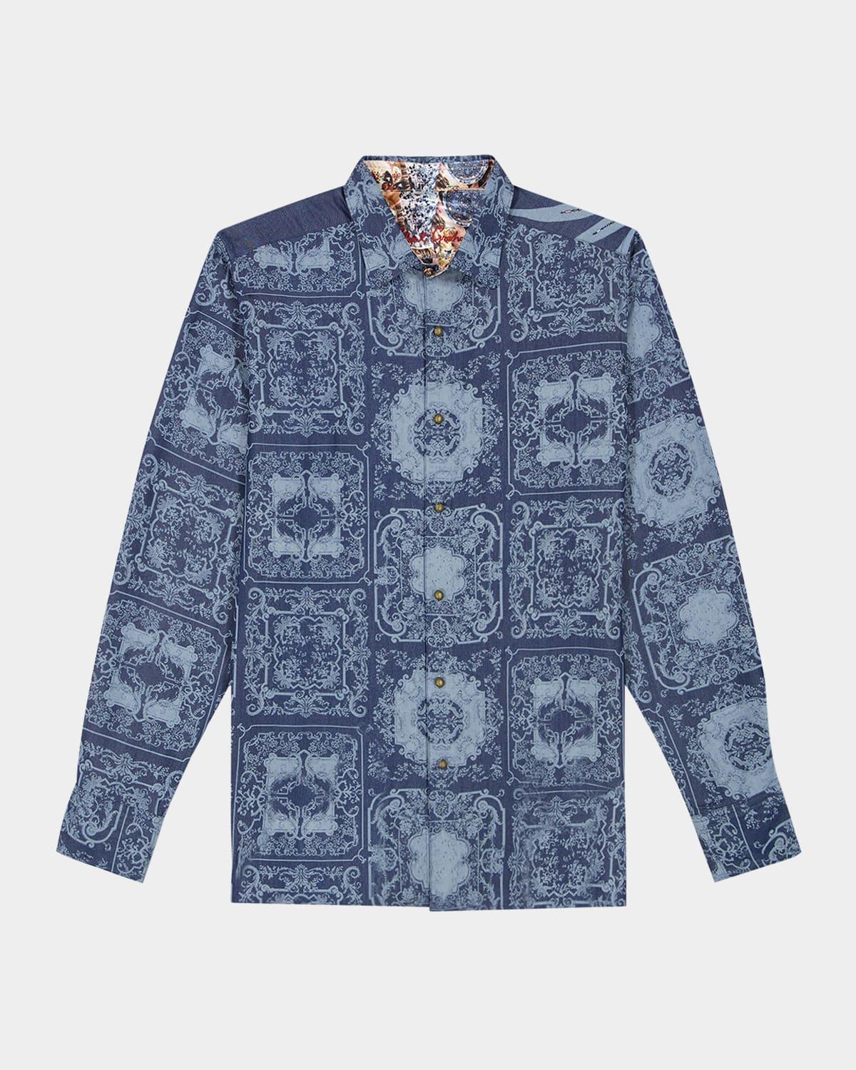 Mens Ikebana Damask Cotton Shirt Product Image
