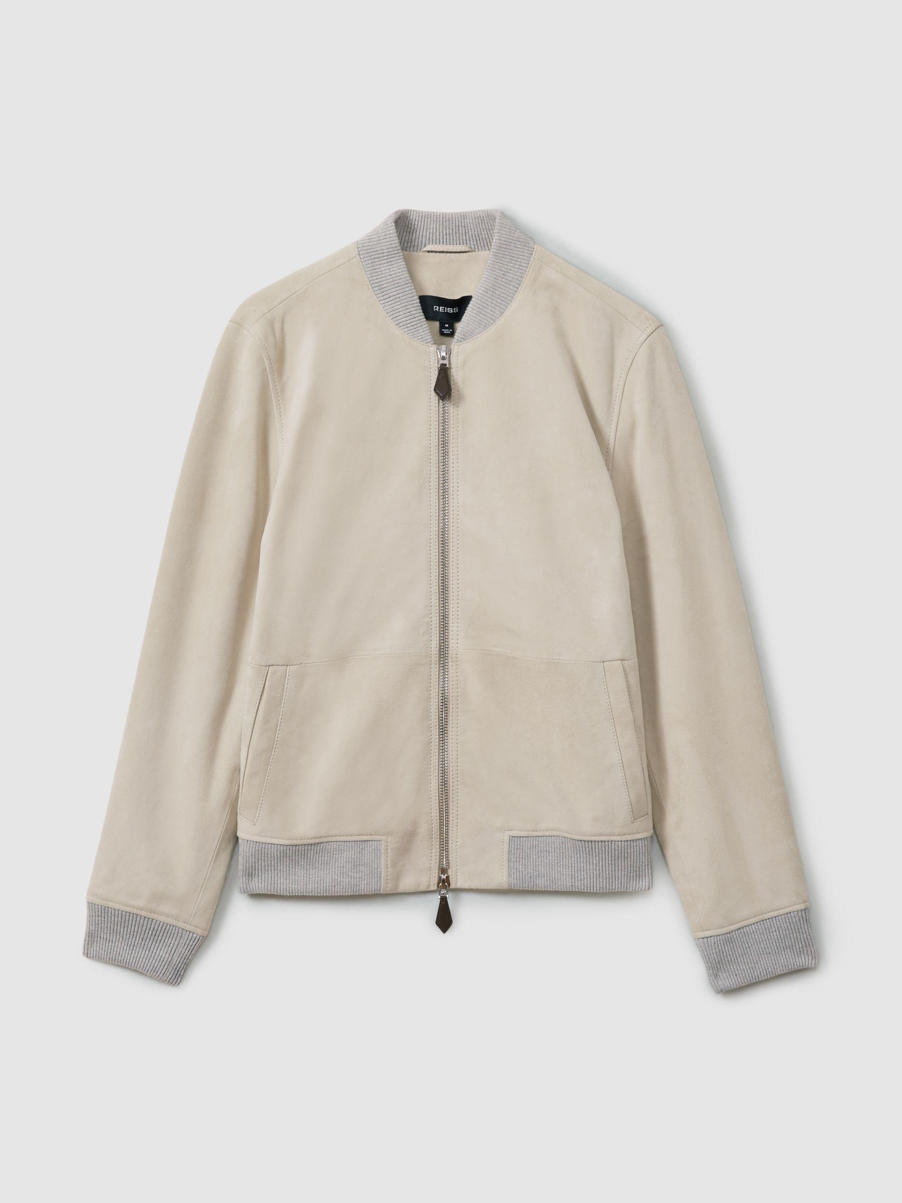 Diego Off White Suede Bomber Jacket Product Image