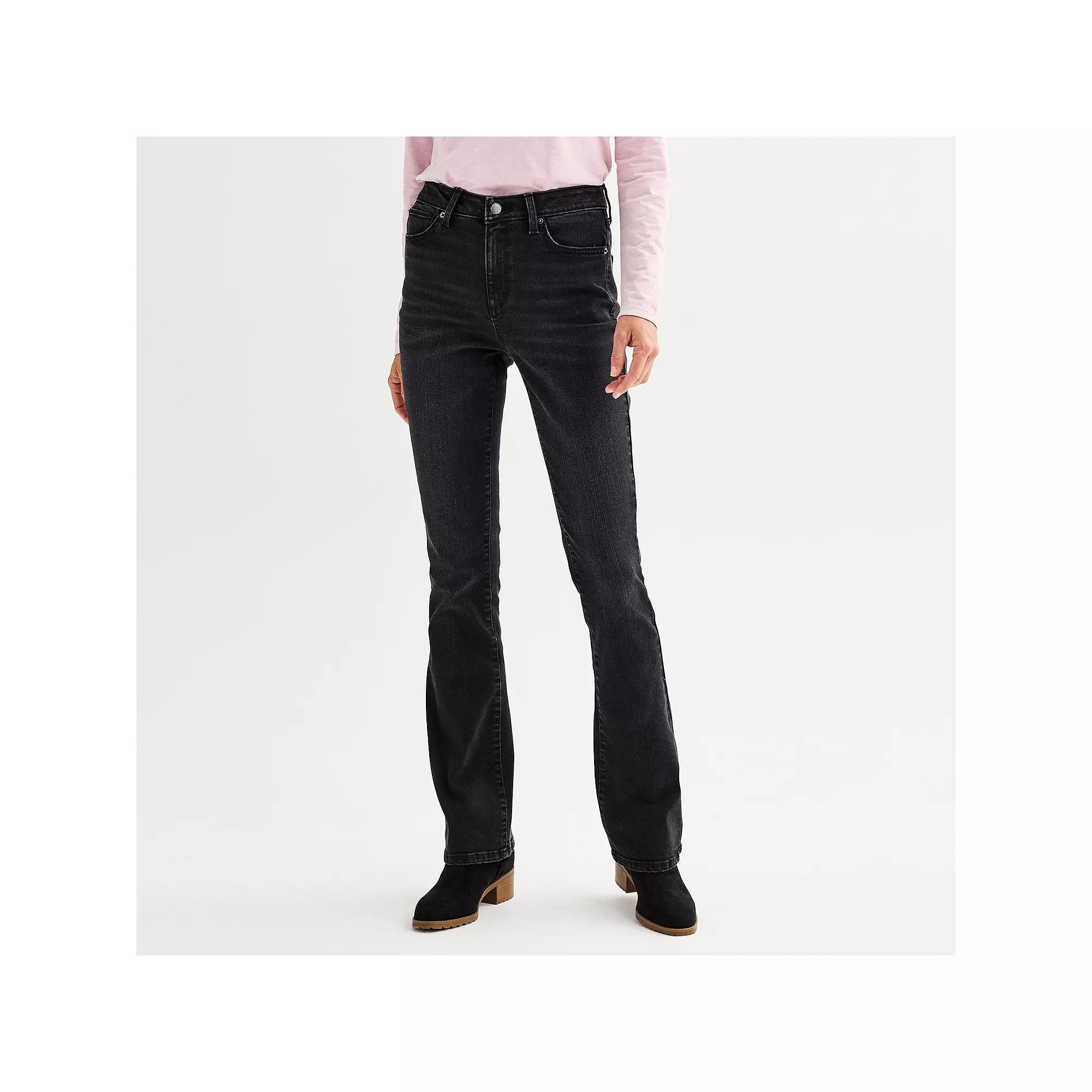 Women's Sonoma Goods For Life® Mid Rise Bootcut Jeans, Size: 18 Regular, Black Wash Product Image