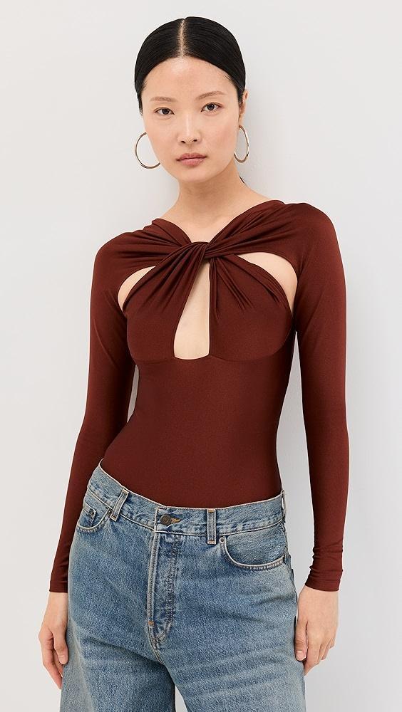 Coperni Twisted Cut Out Jersey Thong Bodysuit | Shopbop Product Image