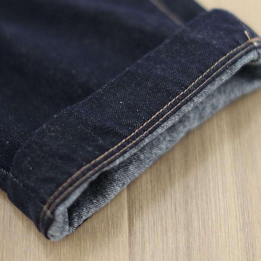 High Waist Plain Wide Leg Jeans Product Image