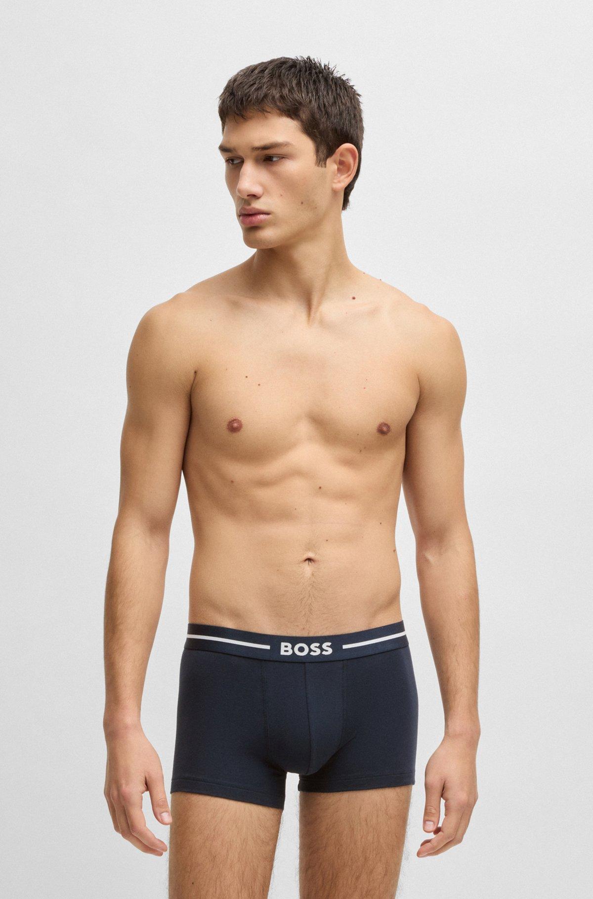 Three-pack of stretch-cotton trunks with logo waistbands Product Image
