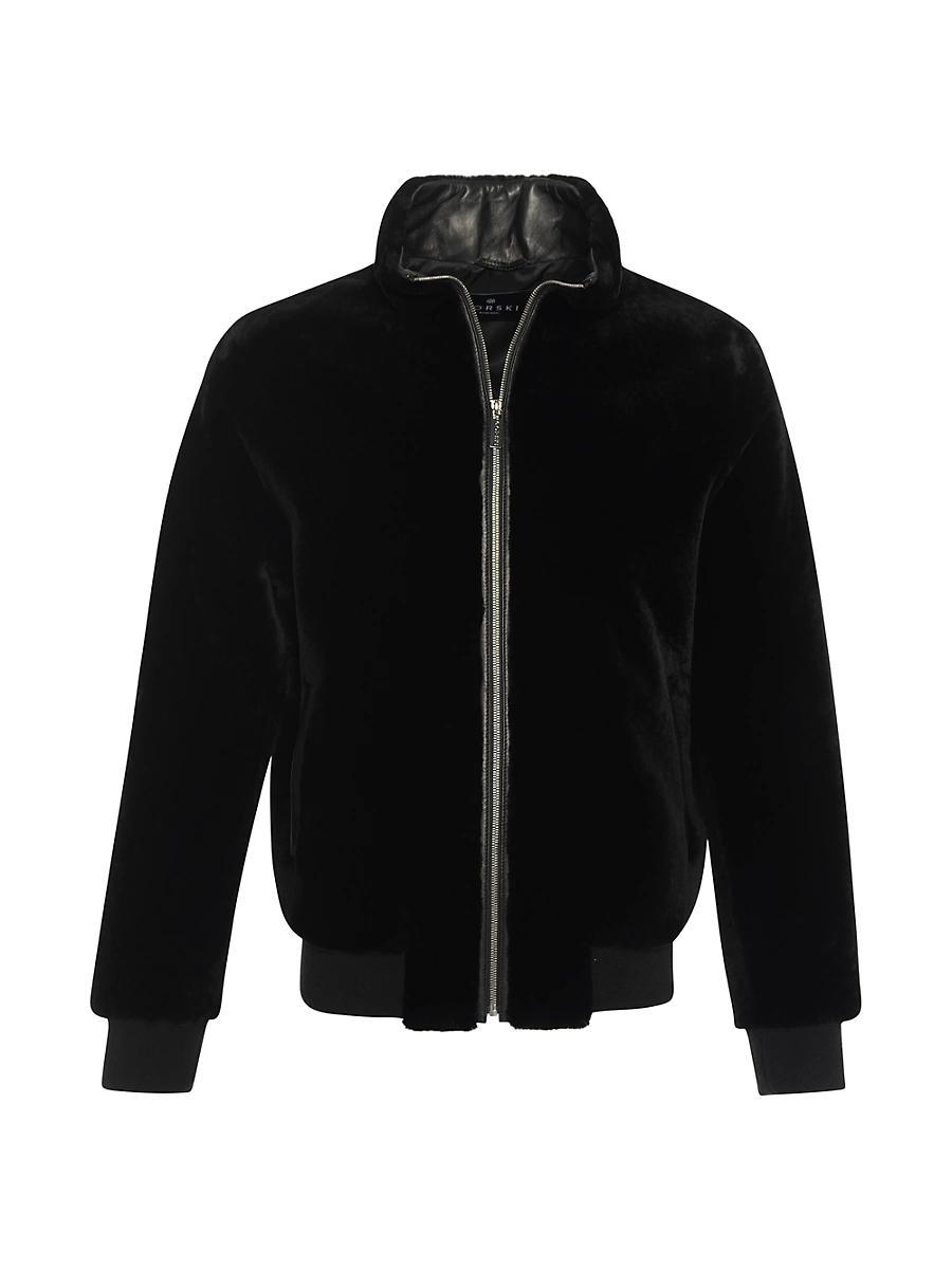 Mens Select Shearling Lamb Bomber Jacket Product Image