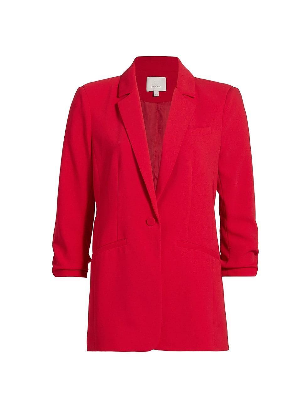 Womens Khloe Crepe Ruched Blazer Product Image