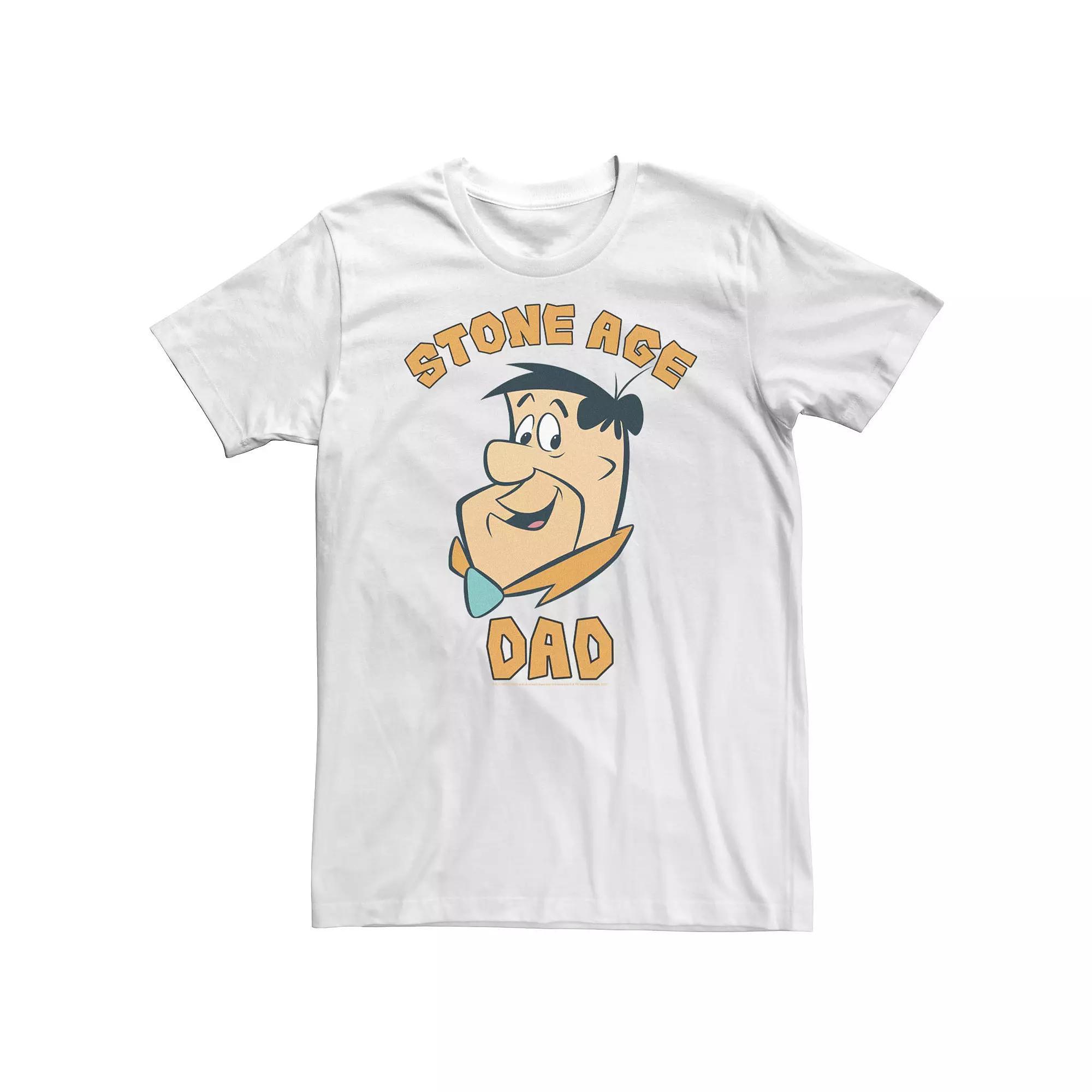 Big & Tall The Flintstones Fred Flintstone Stone Age Dad Tee, Men's, Size: 3XL Tall, White Product Image