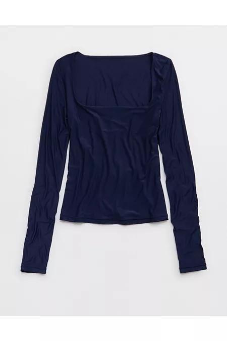 SMOOTHEZ Sqaure Neck Long Sleeve Top Women's Product Image