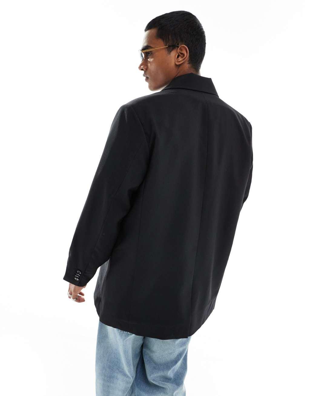 Jack & Jones oversized suit jacket in black Product Image