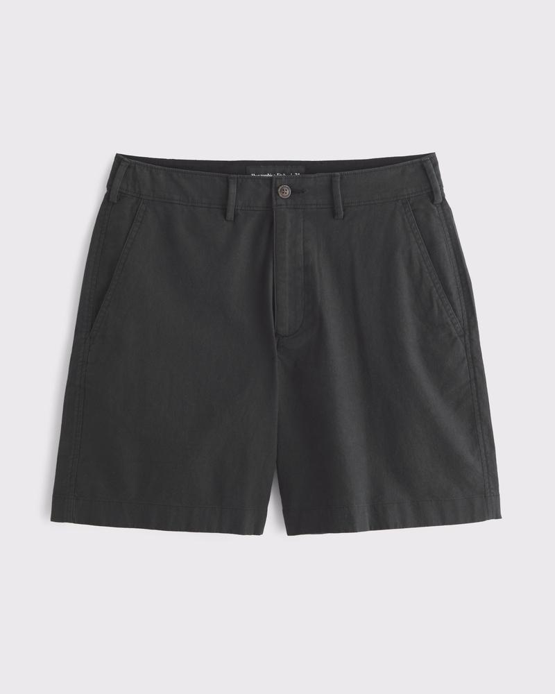 Linen-Blend Plainfront Short Product Image