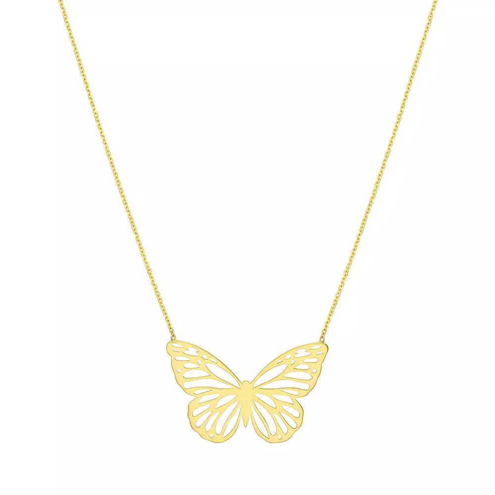 14k Gold Cut-Out Butterfly Pendant Necklace, Women's, Size: 18" Product Image