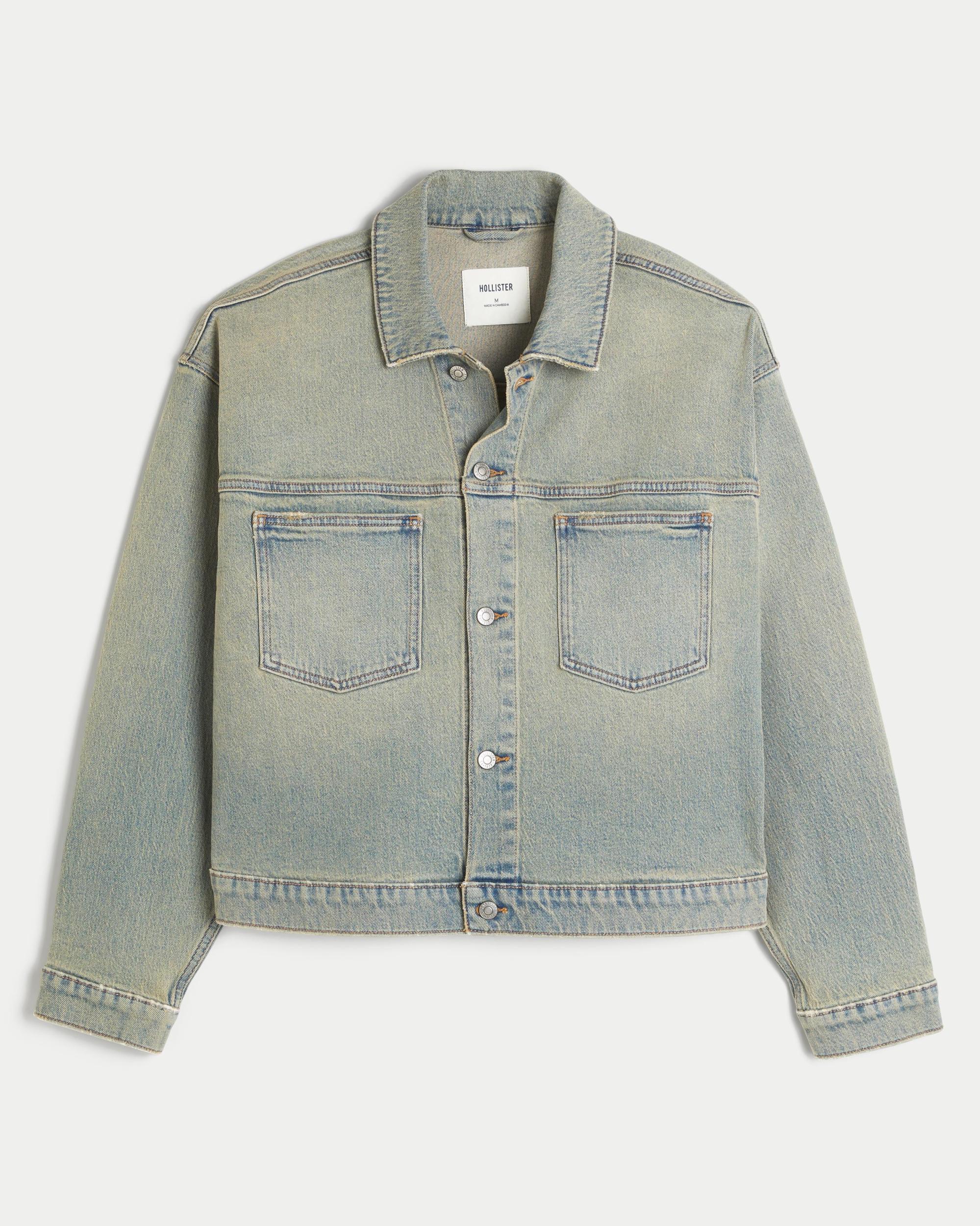 Dark Wash Denim Trucker Jacket Product Image