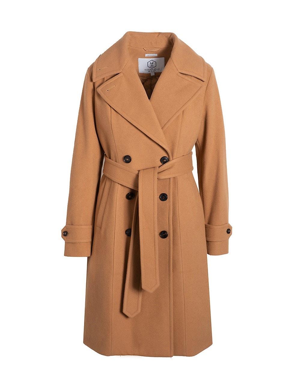 Norwegian Wool Notch Collar Double Breasted Coat Product Image