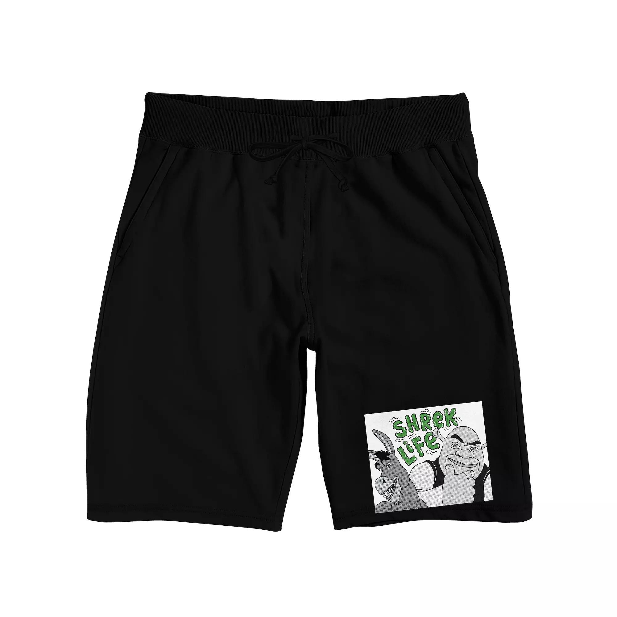 Men's Shrek Life Pajama Shorts, Size: Small, Black Product Image