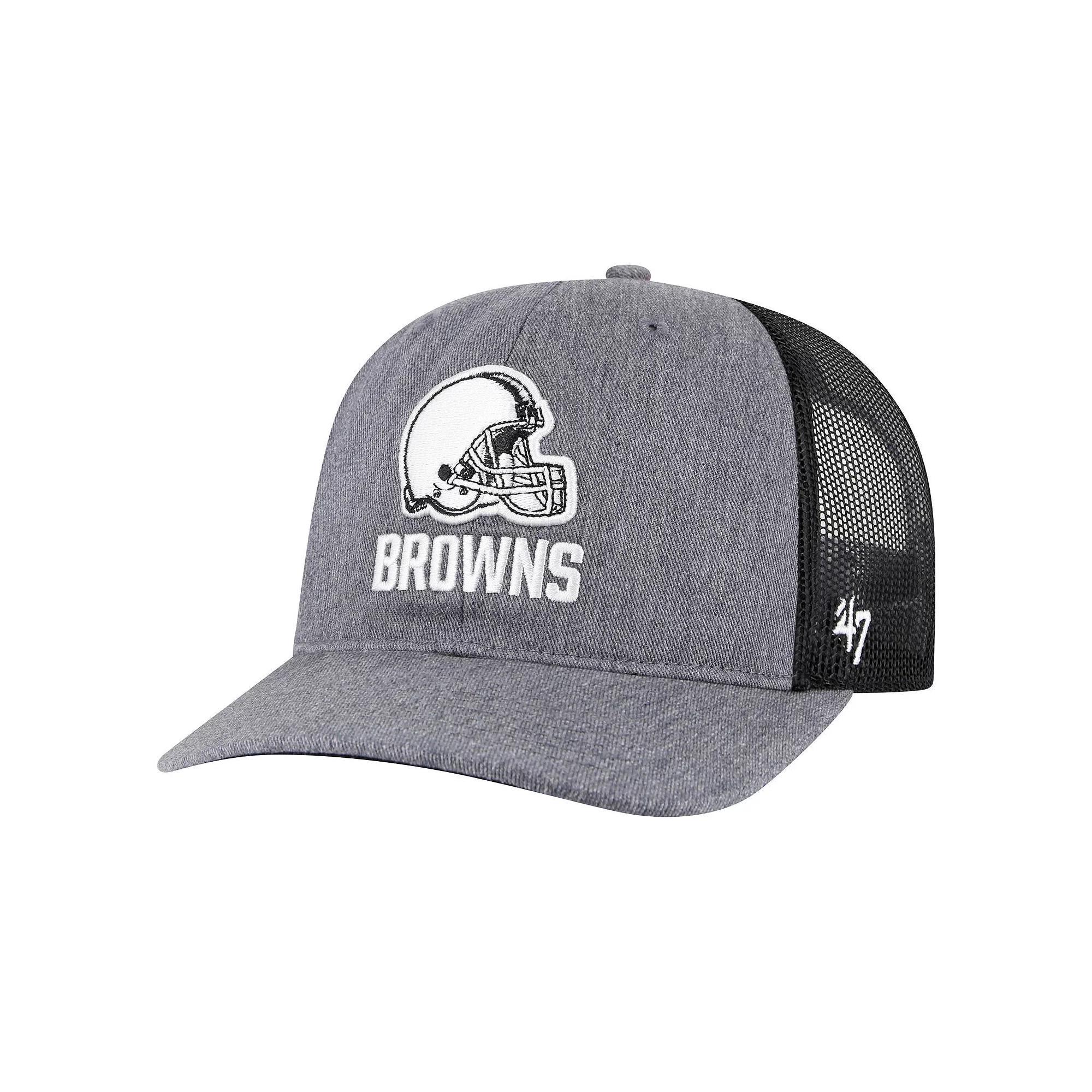 Men's '47 Heather Charcoal Cleveland Browns Carbon Trucker Adjustable Hat Product Image