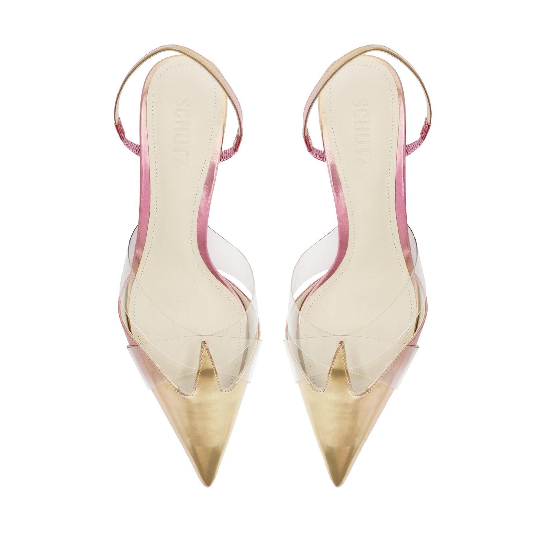 Tori Kitten Vinyl & Specchio Leather Pump Female Product Image