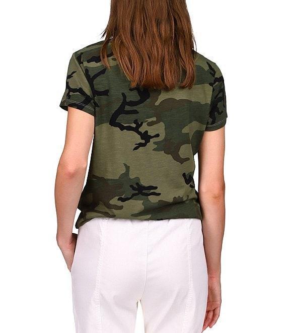 Sanctuary The Perfect Knit Crew Neck Short Sleeve Camouflage Printed Tee Shirt Product Image