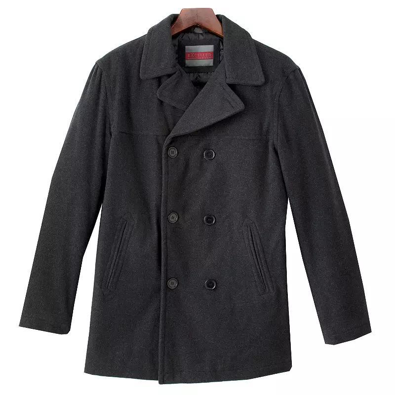 Men's Excelled Wool Blend Peacoat, Size: XXL, Grey Product Image