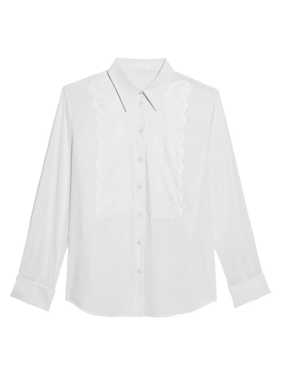 Womens Lace Relaxed Button-Front Shirt Product Image