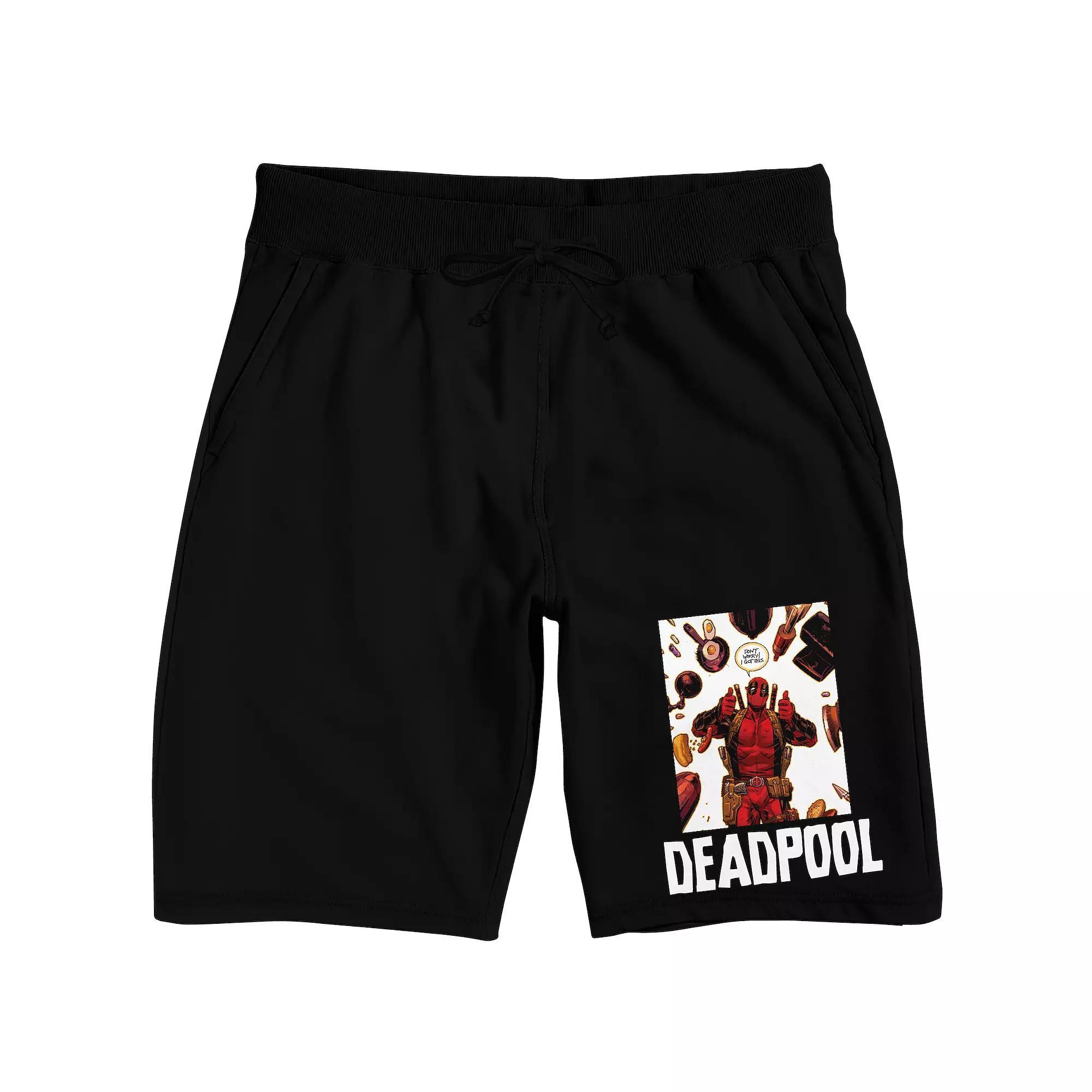 Men's Marvel Deadpool Sleep Shorts, Size: XXL, Black Product Image