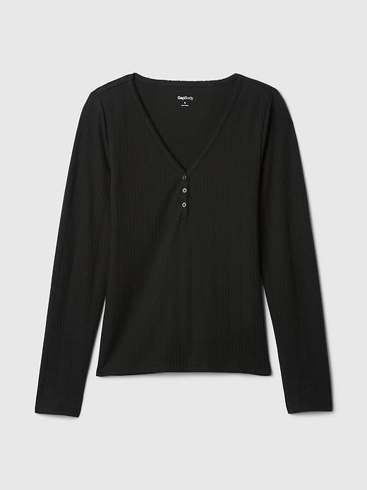 Pointelle Henley PJ Shirt Product Image
