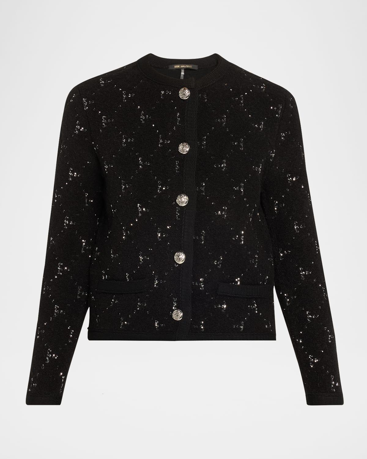Salem Sequin-Embellished Fuzzy Knit Mini Skirt Product Image