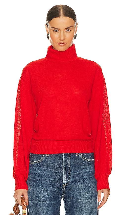 Sanctuary Ruched Sleeve Turtleneck Top (Toasted Marshmallow) Women's Clothing Product Image
