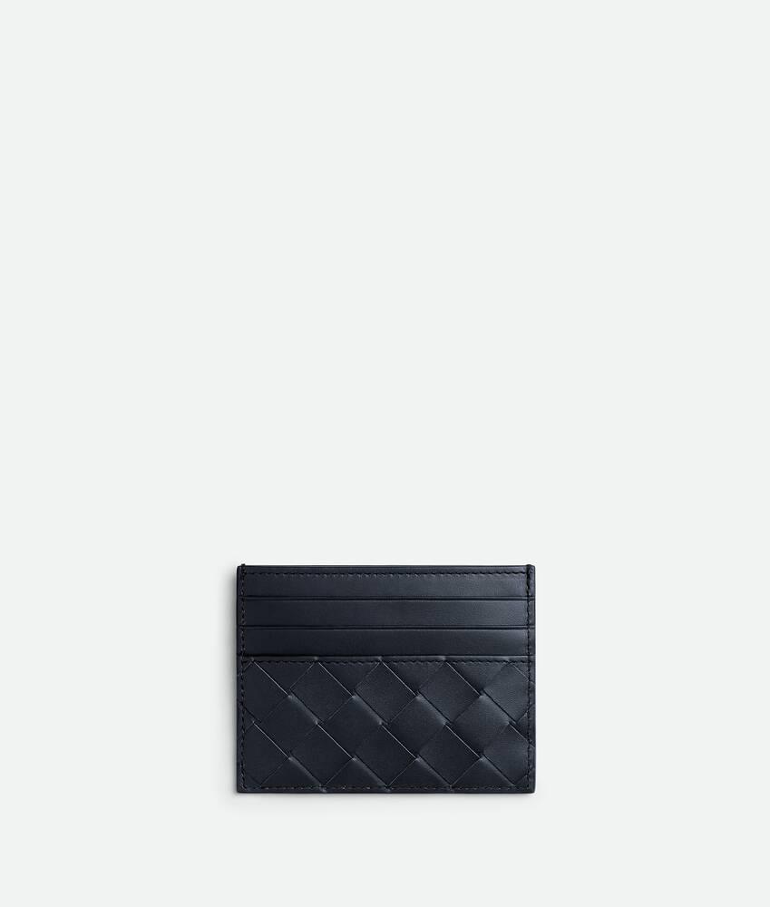 Men's Intrecciato Credit Card Case in Deep blue Product Image