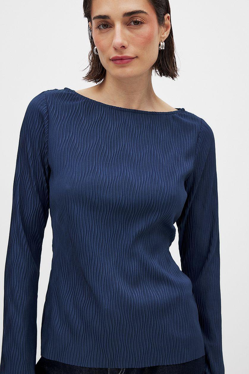 Long Sleeve Pleated Top Product Image