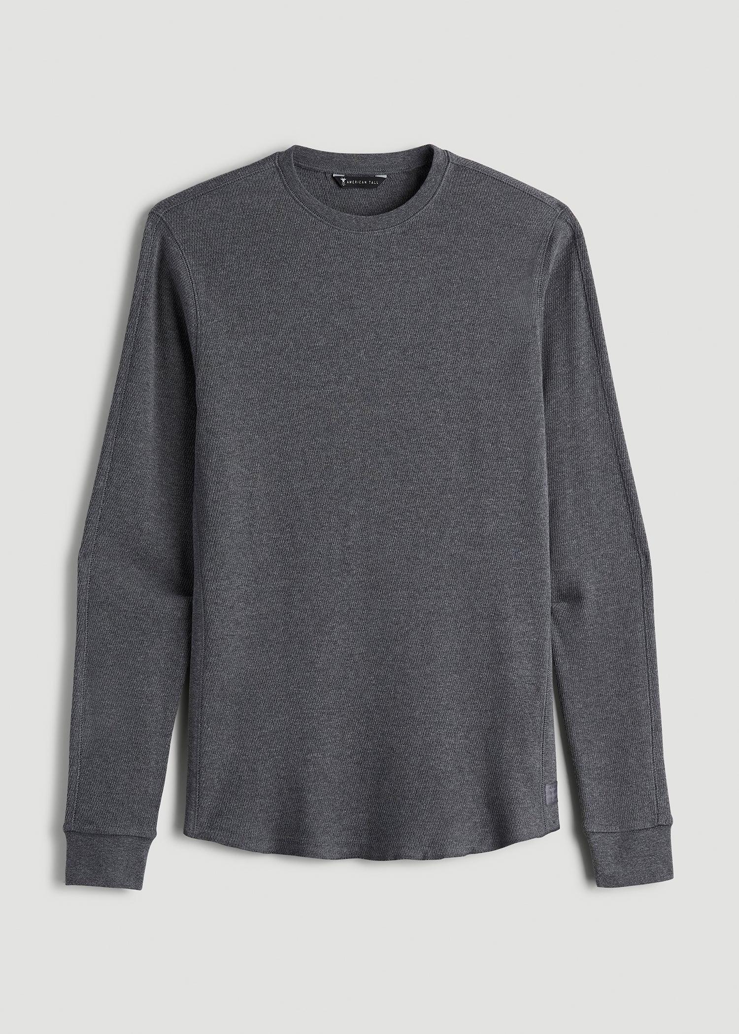 Double Honeycomb Thermal Crewneck  for Tall Men in Charcoal Mix Product Image