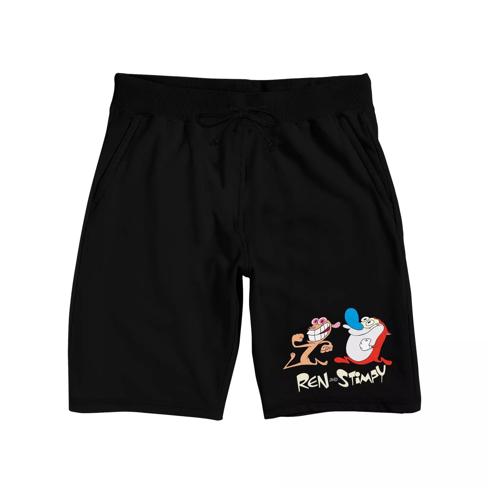 Men's Ren & Stimpy Sleep Shorts, Size: XXL, Black Product Image