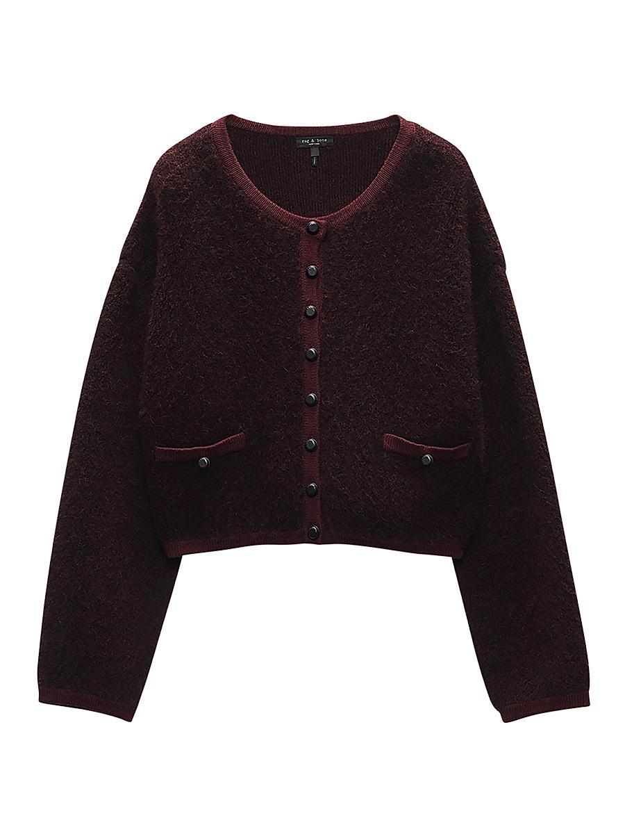Womens Kaia Boucle Crewneck Cardigan Product Image