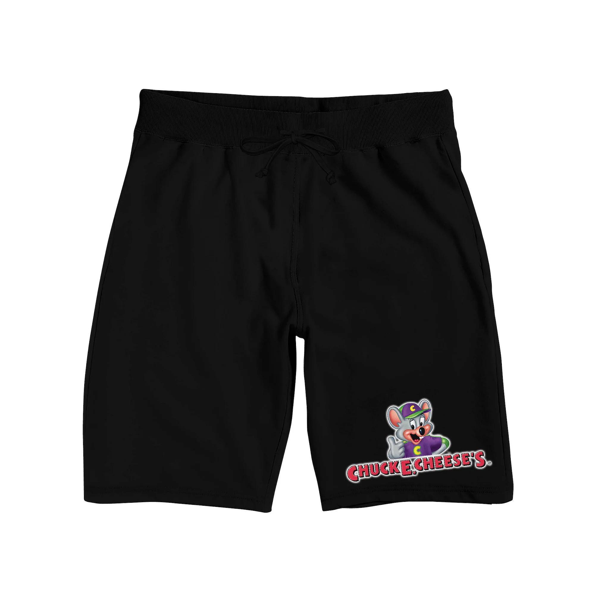 Men's Chuck E. Cheese Logo Sleep Shorts, Size: XXL, Black Product Image