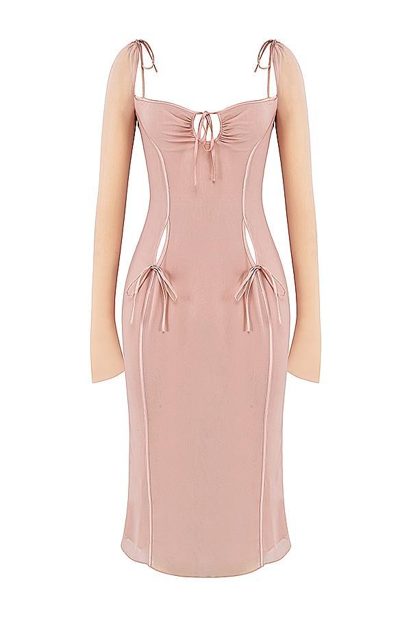 Ophelia  blush cutout midi dress Product Image