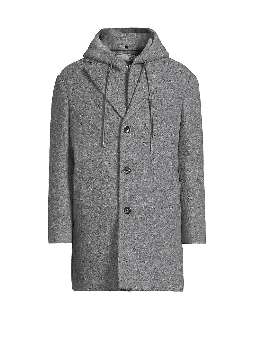 Mens Tyson Wool-Blend Hoodie Coat Product Image