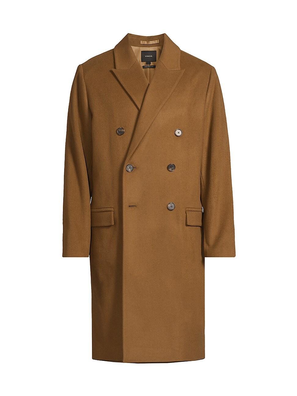 Mens Double-Breasted Wool-Blend Coat Product Image