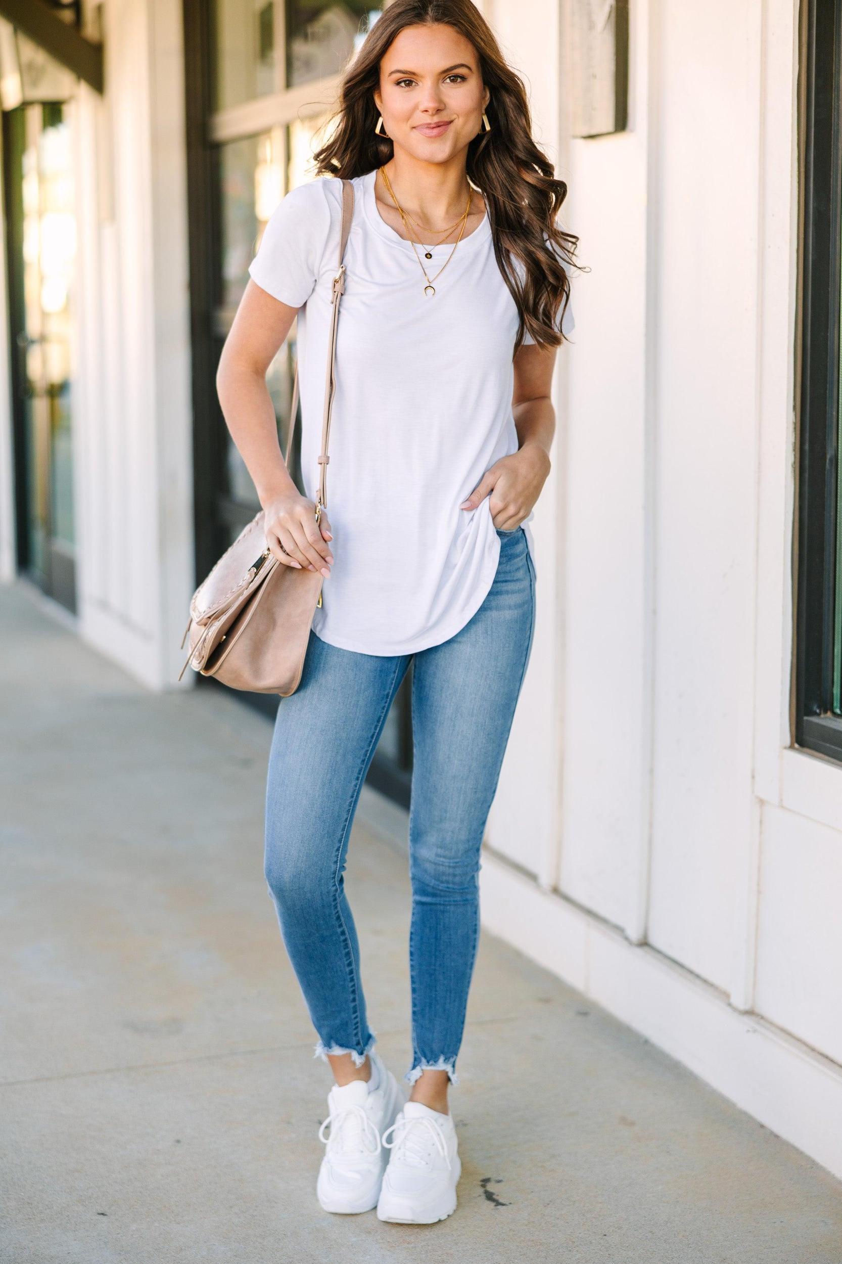 Let's Meet Later White Top Female Product Image